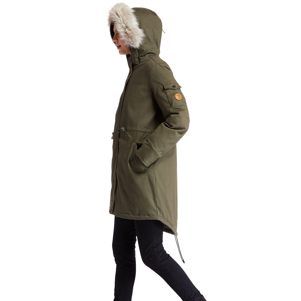 Timberland Womens Parka Mt Kelsey Fleece-Lined Parka - Olive - India QP9163280